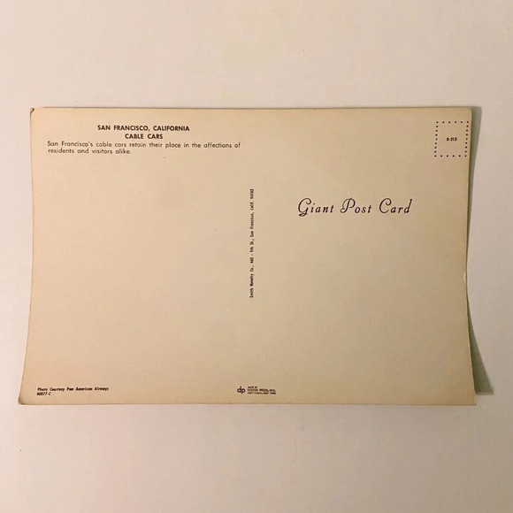 Vintage  San Francisco California Cable Cars Giant Post Card Dexter Press - Picture 4 of 12